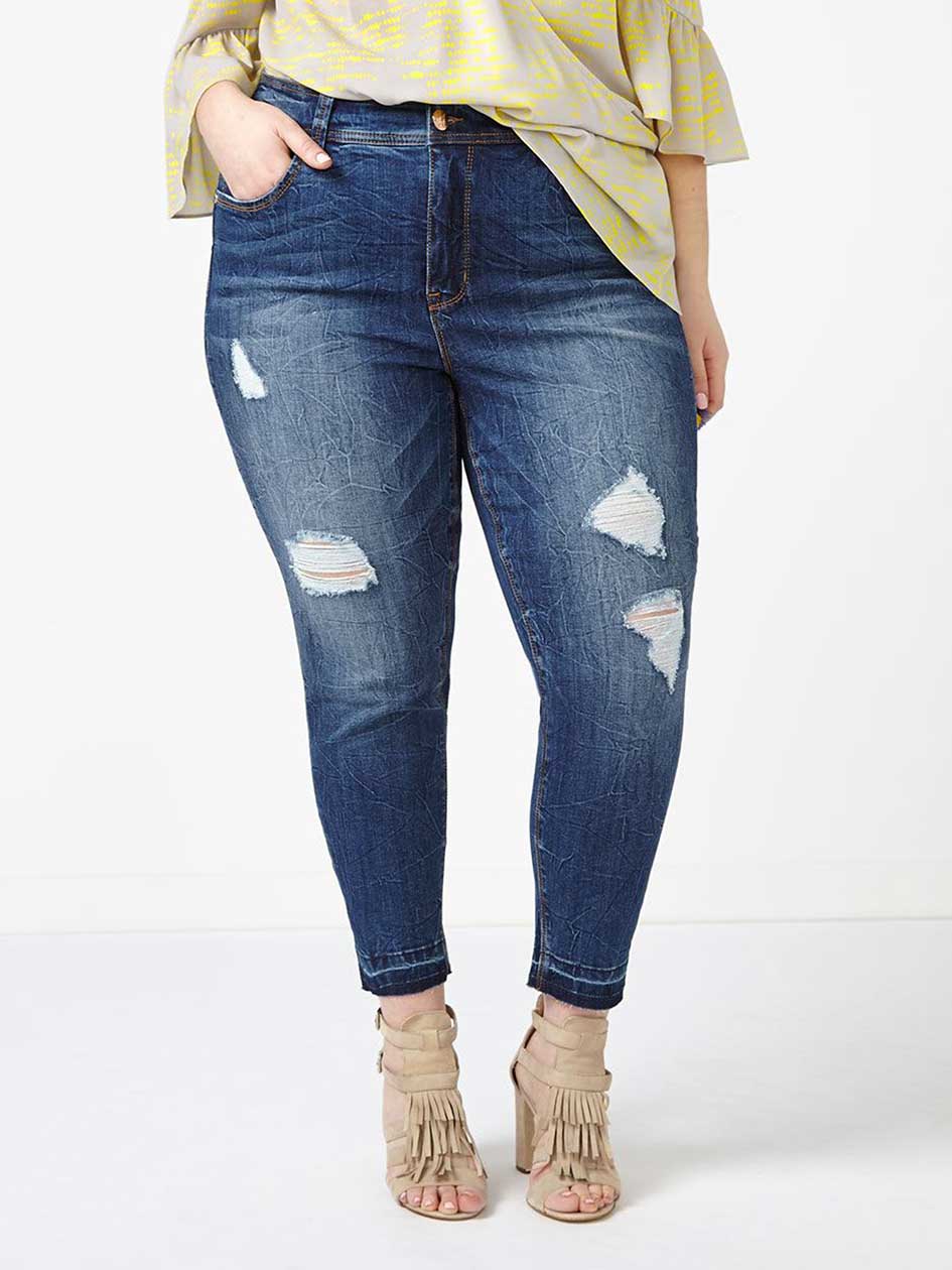 MELISSA McCARTHY Distressed Pencil Ankle Jean MELISSA McCARTHY Distressed Pencil Ankle Jean