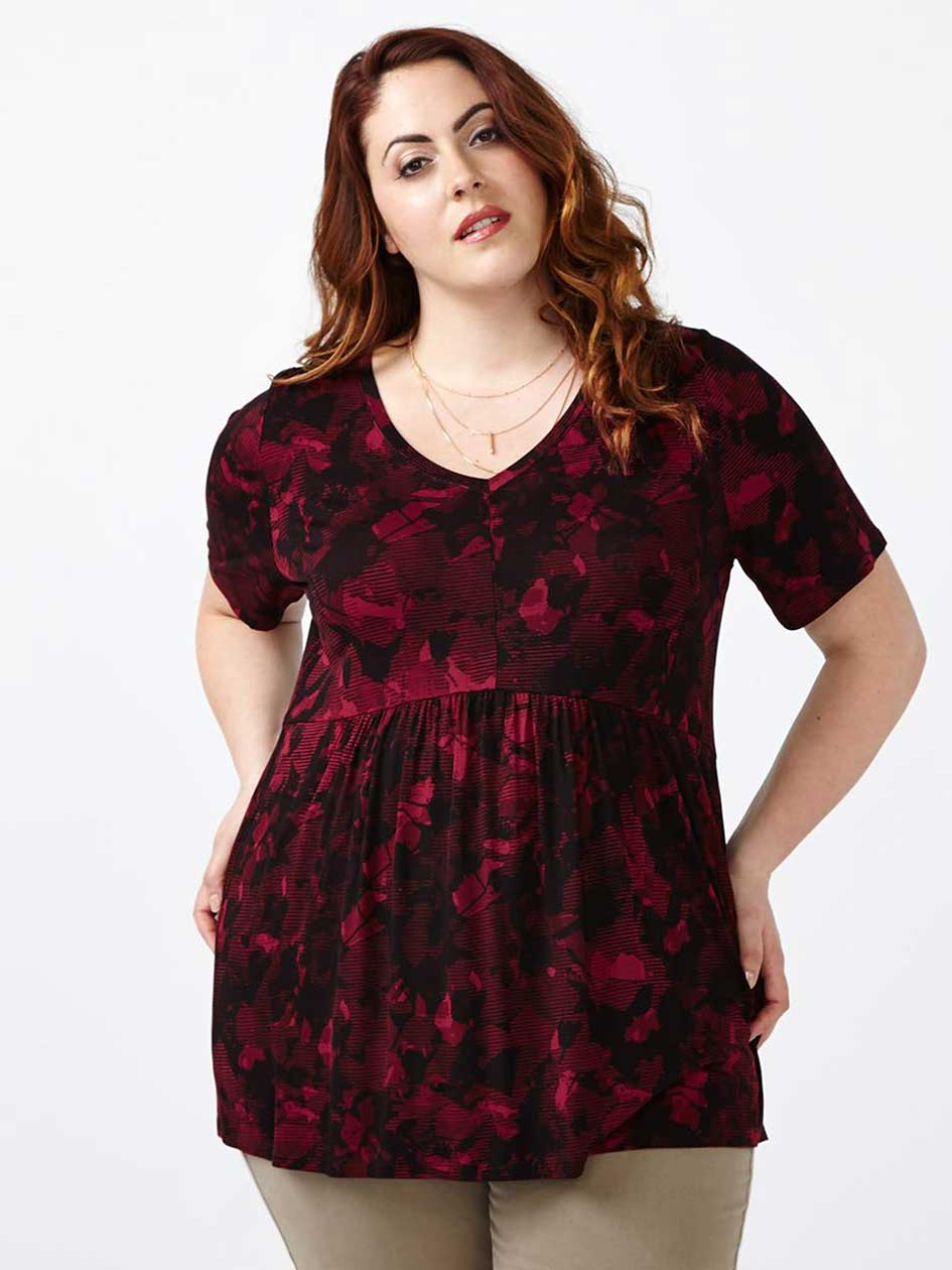 Sleeveless Printed Babydoll Top Sleeveless Printed Babydoll Top