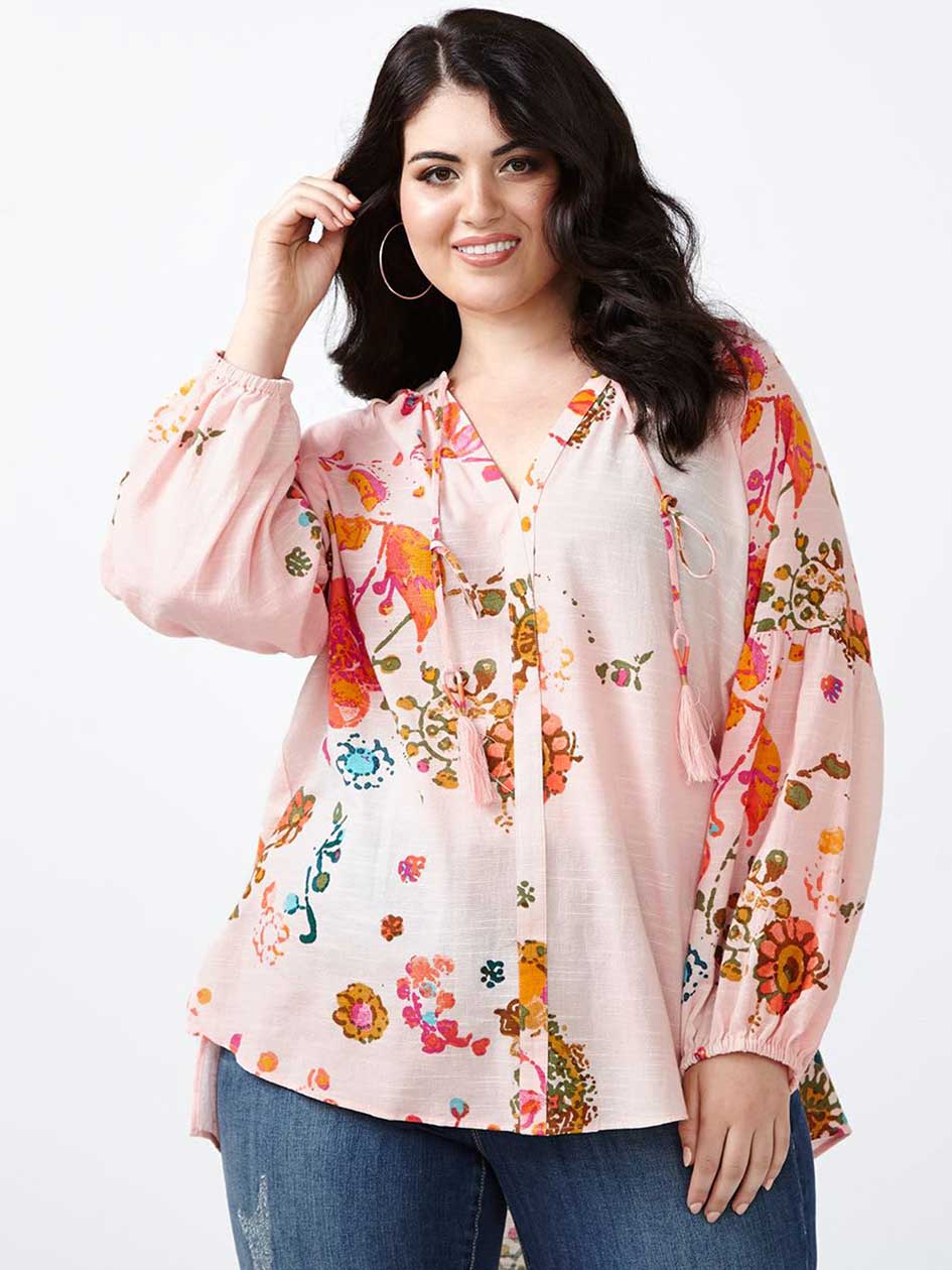 MELISSA McCARTHY Long Sleeve Printed Blouse MELISSA McCARTHY Long Sleeve Printed Blouse