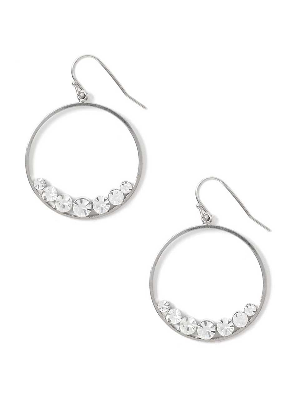 Hoop Earrings with Crystal Stones Hoop Earrings with Crystal Stones