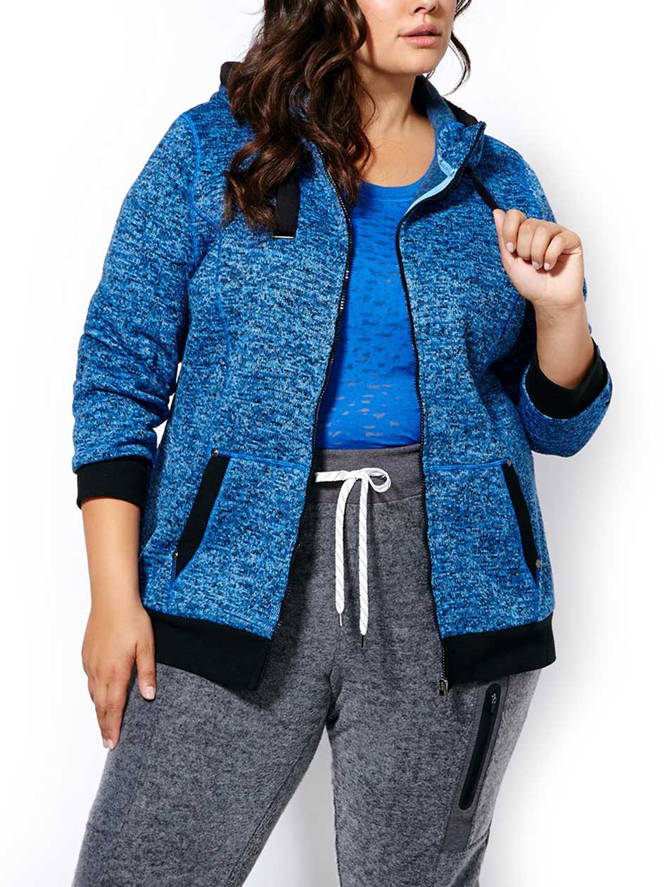 Athleisure - Plus-Size Fleece Zip Up Hoodie Athleisure - Plus-Size Fleece Zip Up Hoodie