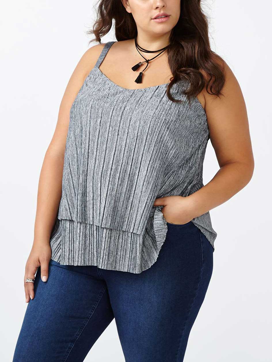 d/c JEANS Layered Pleated Cami d/c JEANS Layered Pleated Cami