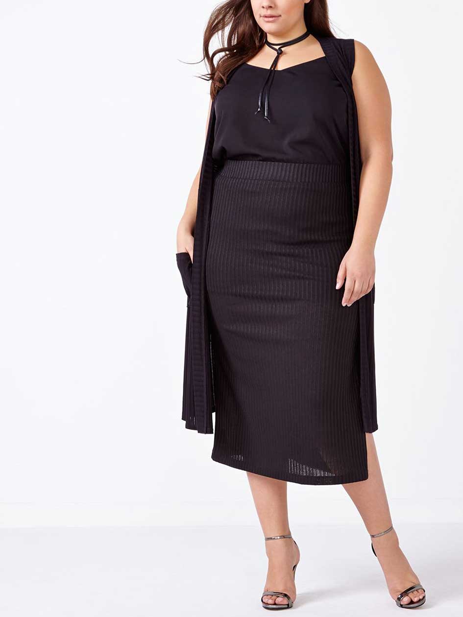 Ribbed Knit Vest with Pockets Ribbed Knit Vest with Pockets