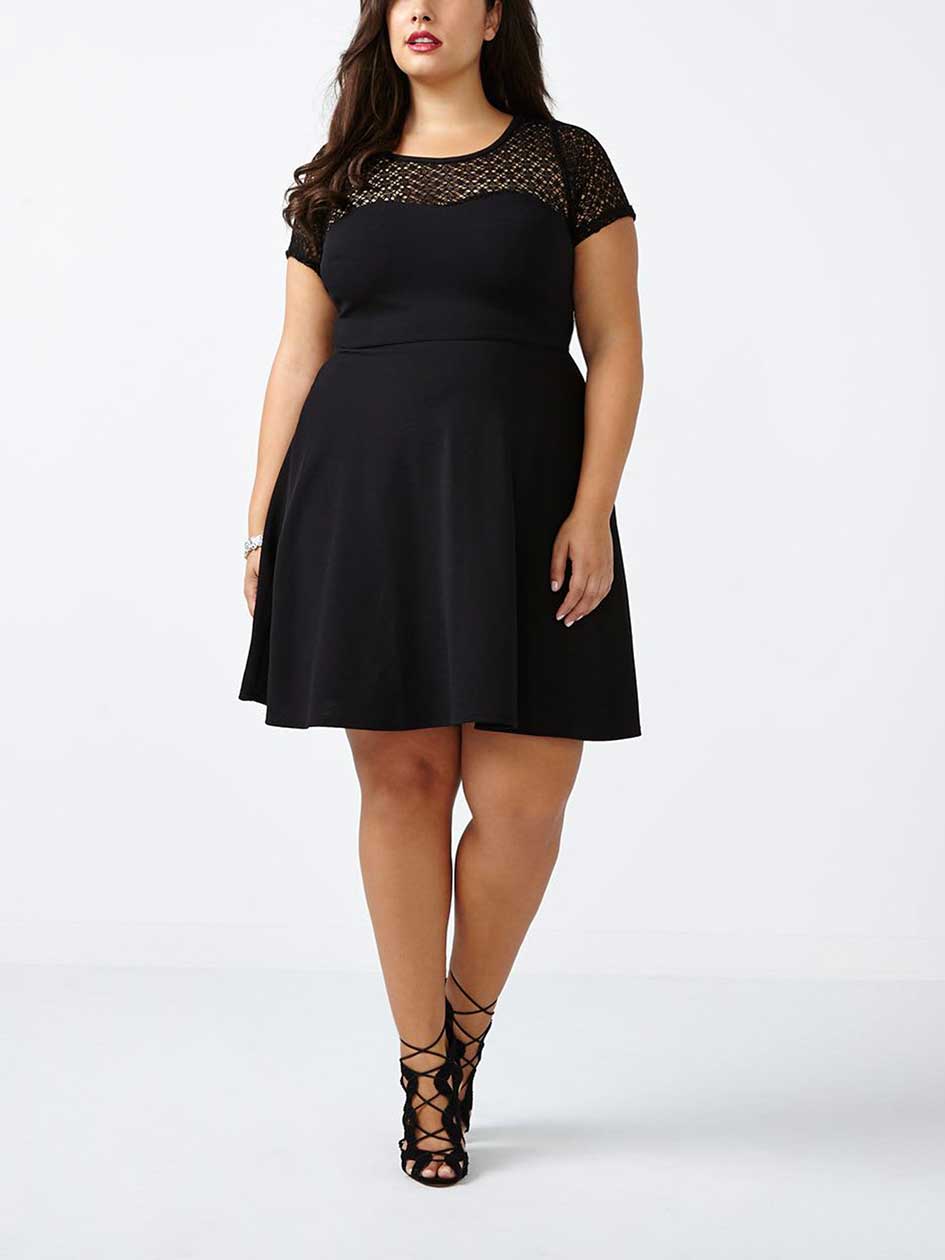 ONLINE ONLY Fit and Flare Dress with Crochet Trim ONLINE ONLY Fit and Flare Dress with Crochet Trim