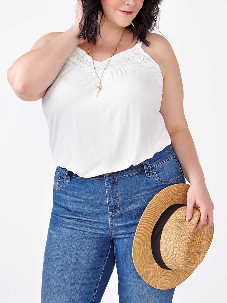 d/c JEANS Tank Top with Crochet d/c JEANS Tank Top with Crochet