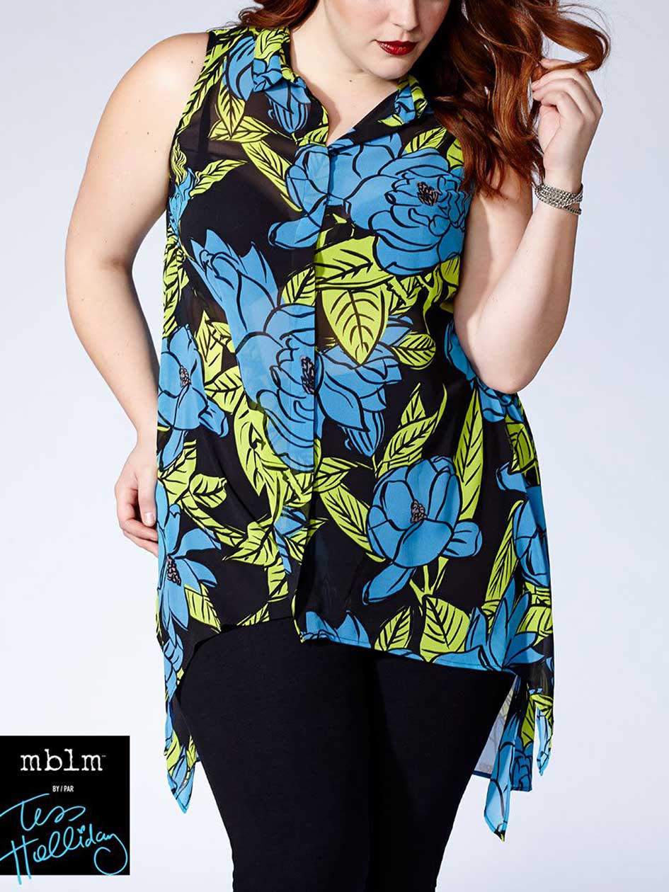 Tess Holliday - Sleeveless Printed Blouse Tess Holliday - Sleeveless Printed Blouse