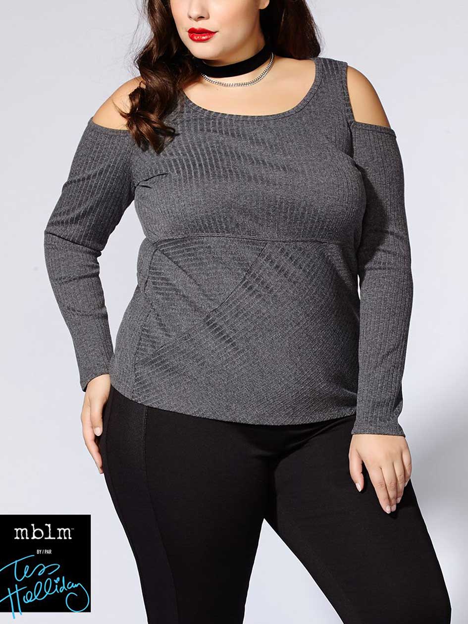 Tess Holliday - Long Sleeve Cold Shoulder Top Tess Holliday - Long Sleeve Cold Shoulder Top