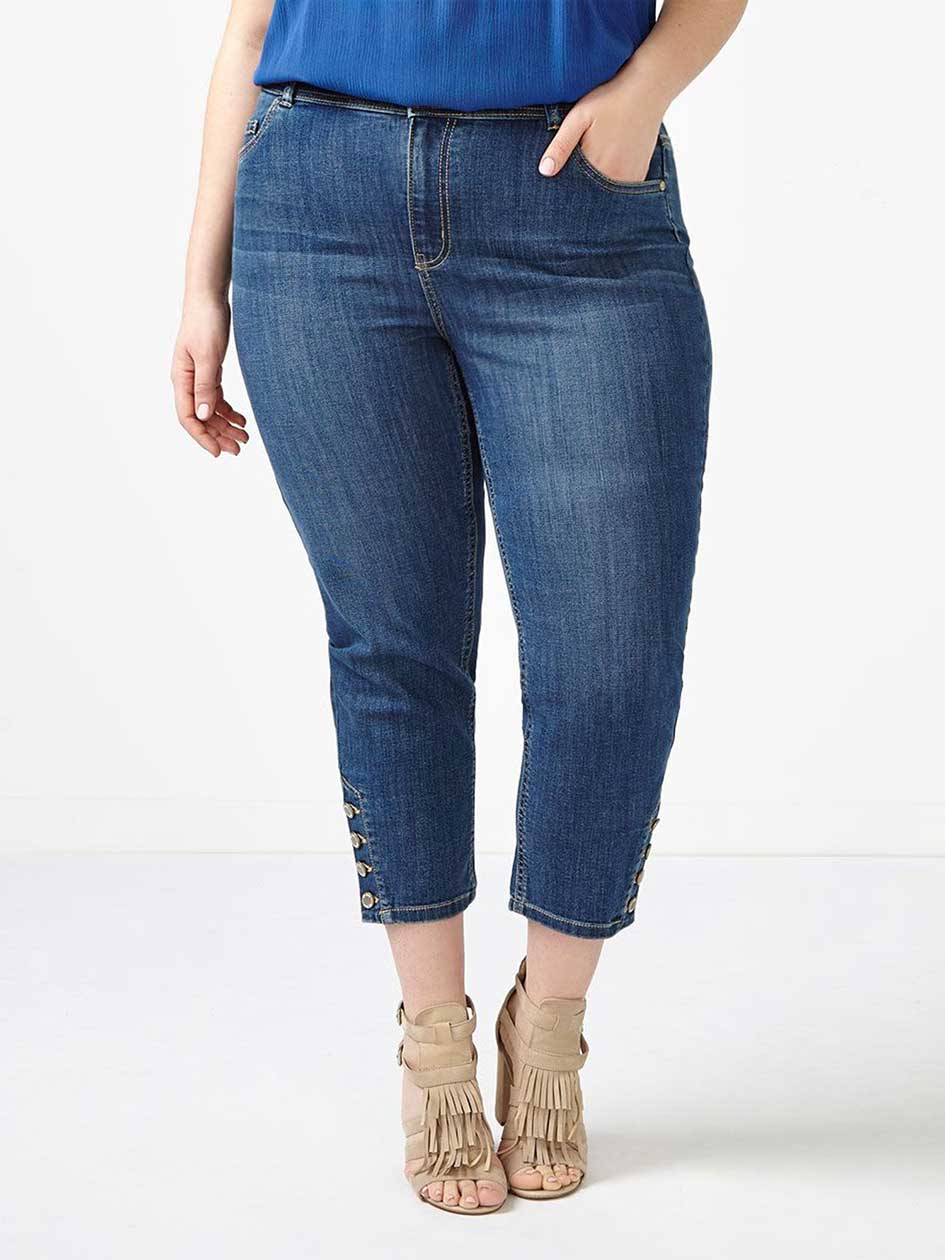 d/c JEANS Straight Fit Straight Leg Denim Capri d/c JEANS Straight Fit Straight Leg Denim Capri