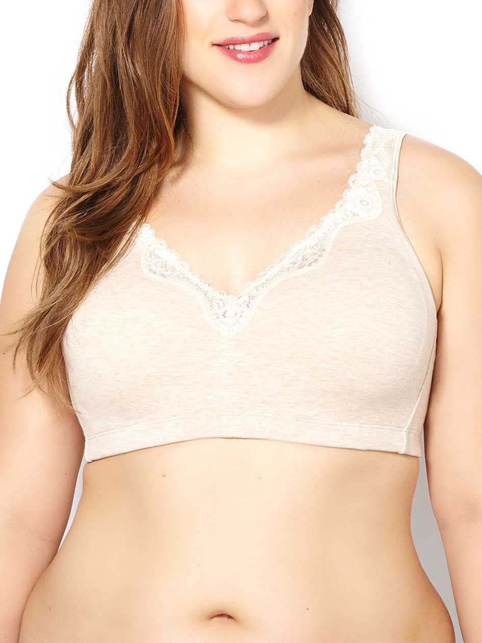 Ti Voglio Wirefree Cotton Bra with Lace, G & H Ti Voglio Wirefree Cotton Bra with Lace, G & H