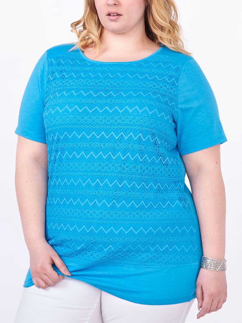 Shaped Fit Lace Front T-Shirt Shaped Fit Lace Front T-Shirt