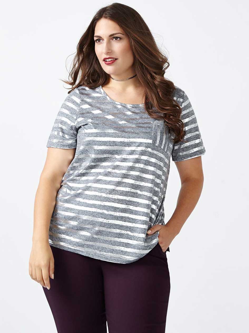 Curve Fit Foil Print T-Shirt Curve Fit Foil Print T-Shirt