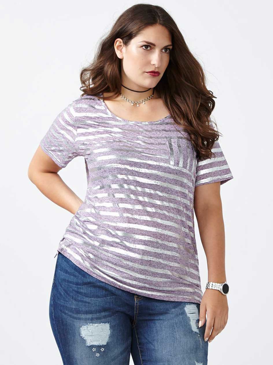 Curve Fit Foil Print T-Shirt Curve Fit Foil Print T-Shirt