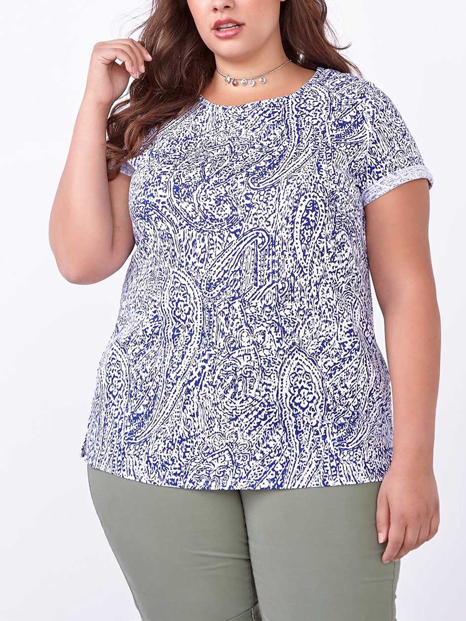 Shaped Fit Printed Cotton T-Shirt Shaped Fit Printed Cotton T-Shirt