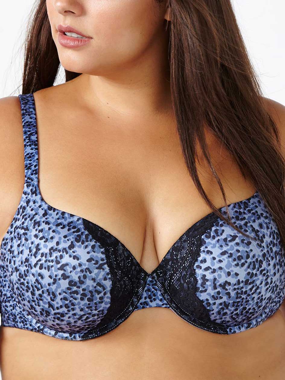 Ti Voglio Printed Padded Demi T-Shirt Bra with Lace Ti Voglio Printed Padded Demi T-Shirt Bra with Lace
