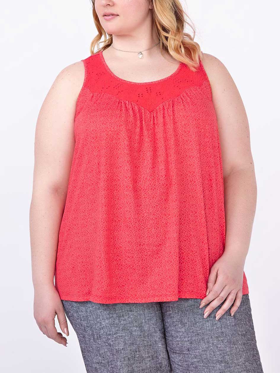 Printed Cami with Embroidery Printed Cami with Embroidery