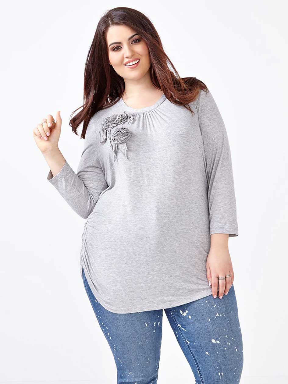 MELISSA McCARTHY - 3/4 Sleeve Rosette Top MELISSA McCARTHY - 3/4 Sleeve Rosette Top
