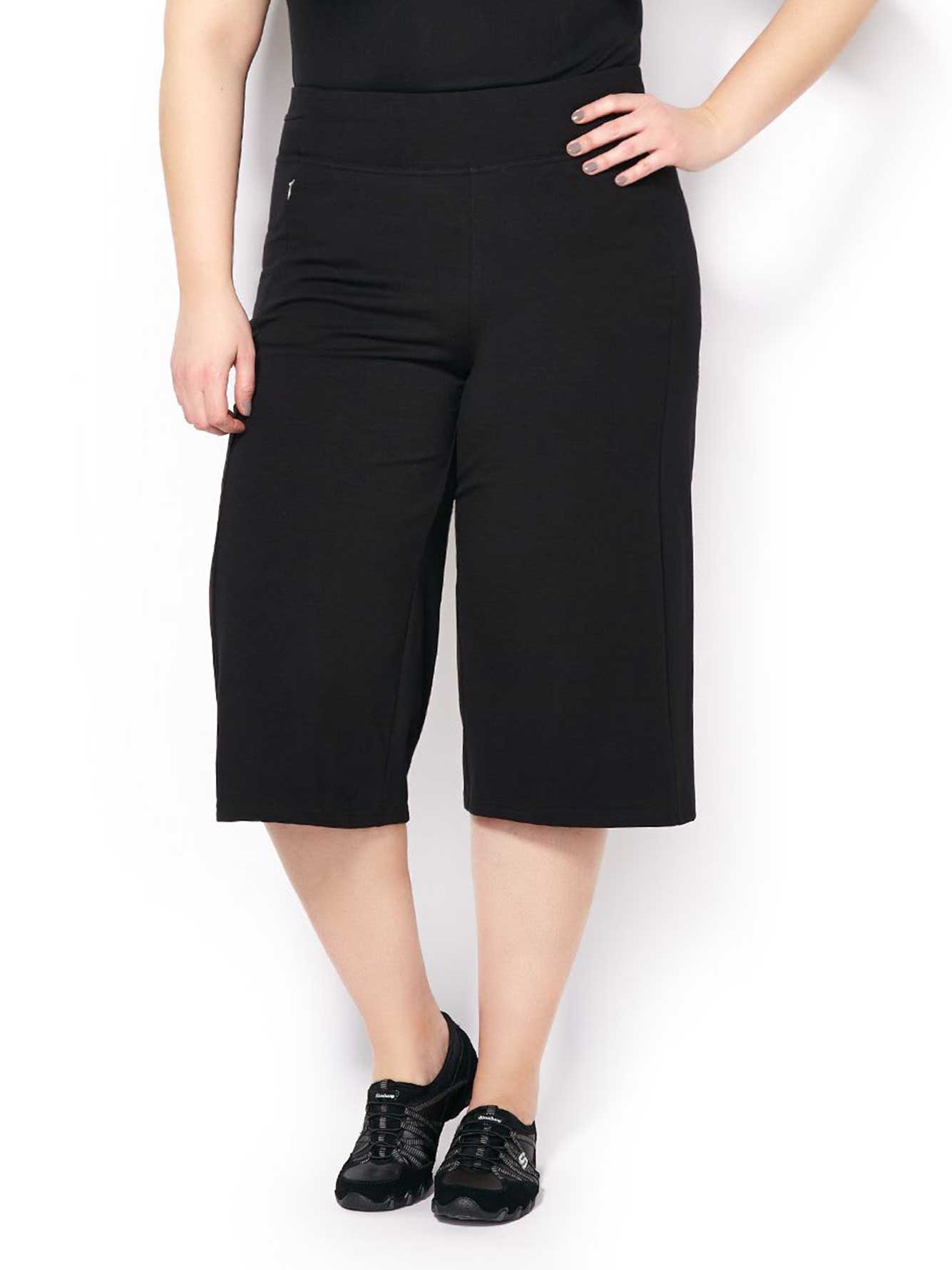 wide leg capri yoga pants plus size