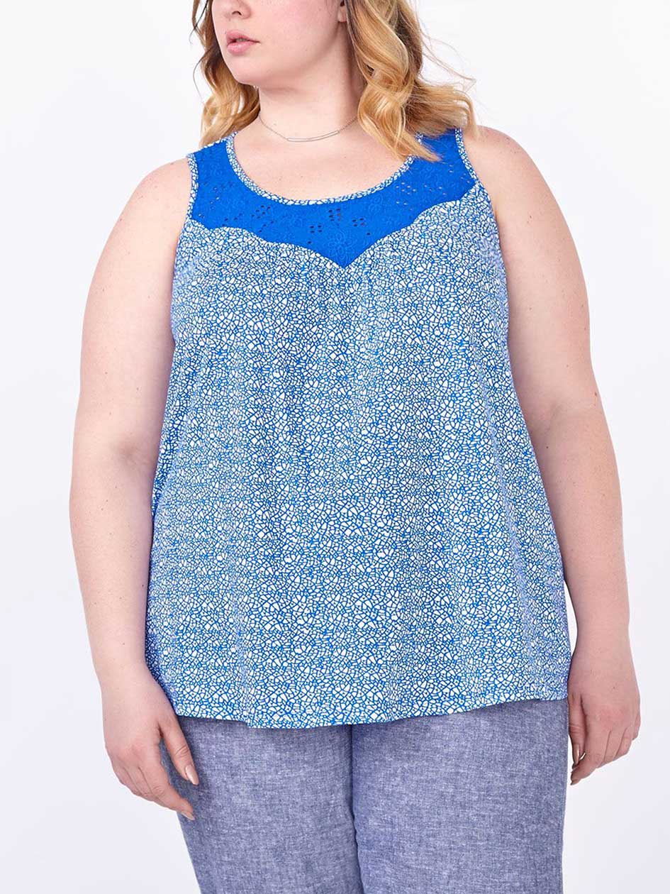 Printed Cami with Embroidery Printed Cami with Embroidery