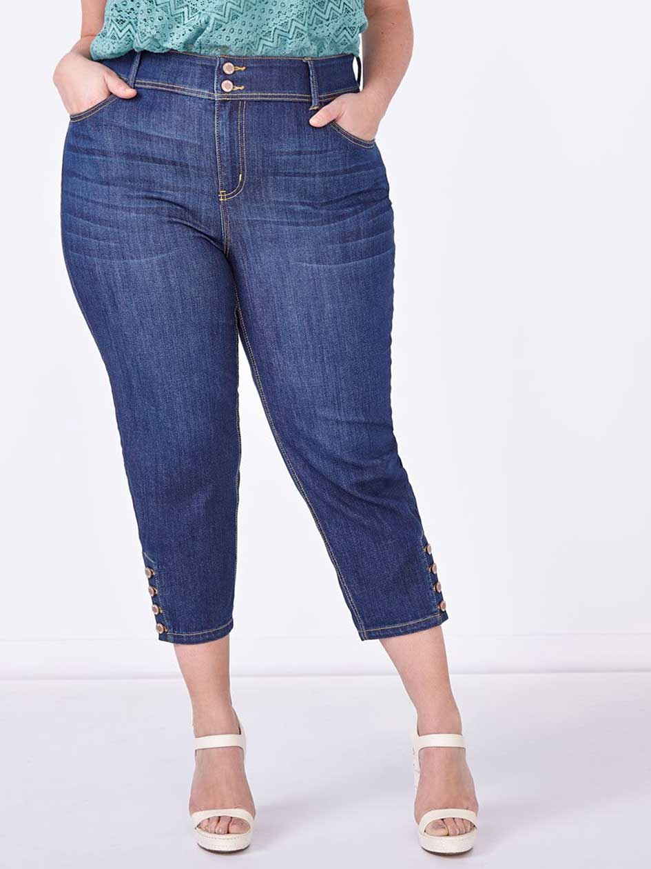 d/c JEANS Slightly Curvy Fit Straight Leg Denim Capri d/c JEANS Slightly Curvy Fit Straight Leg Denim Capri