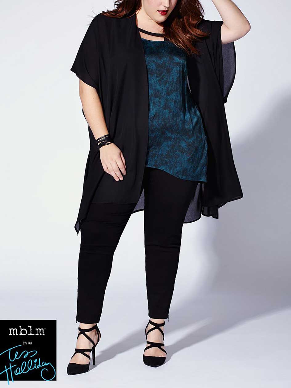 Tess Holliday - 3/4 Sleeve Chiffon Kimono Tess Holliday - 3/4 Sleeve Chiffon Kimono