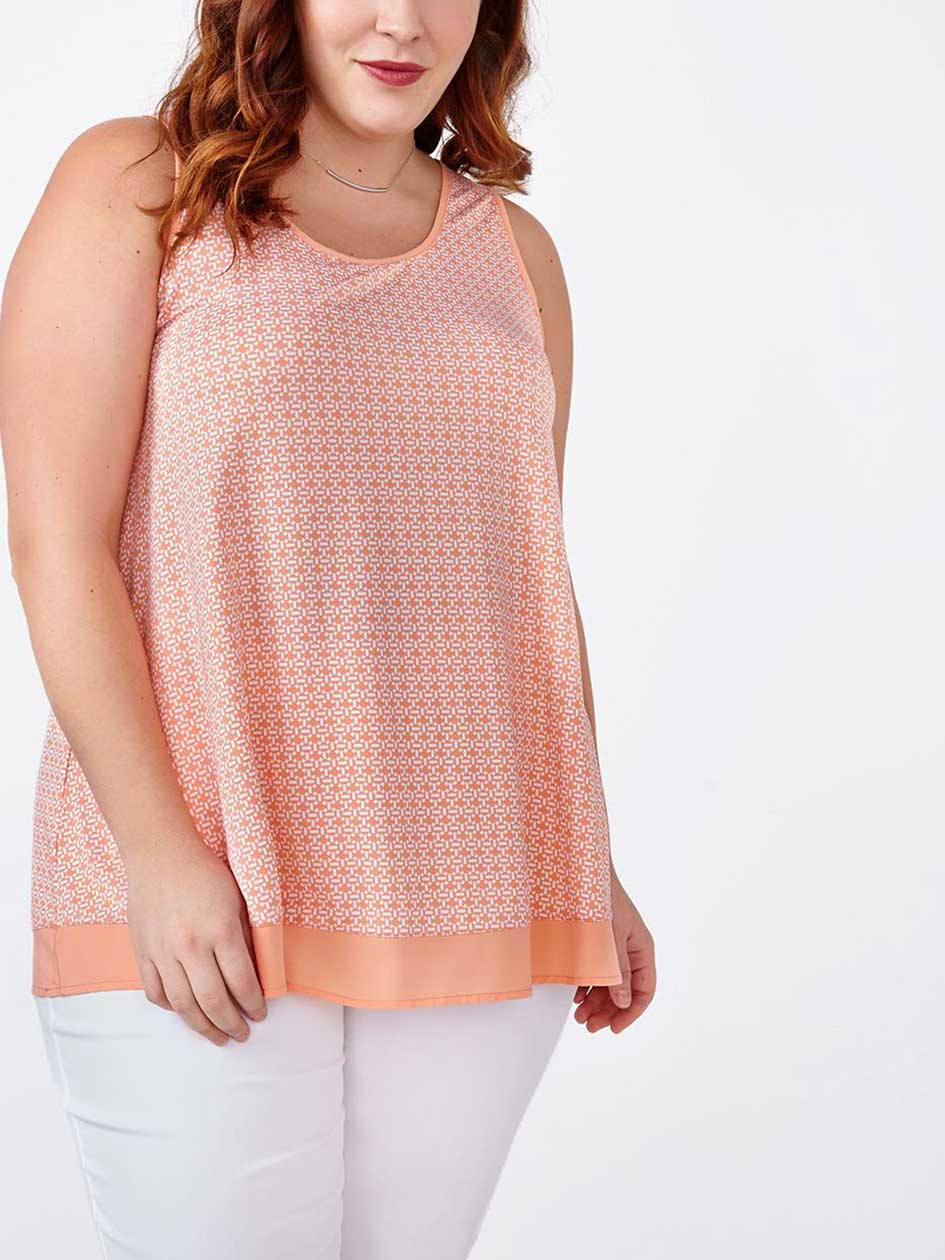 Sleeveless Printed Swing Top Sleeveless Printed Swing Top