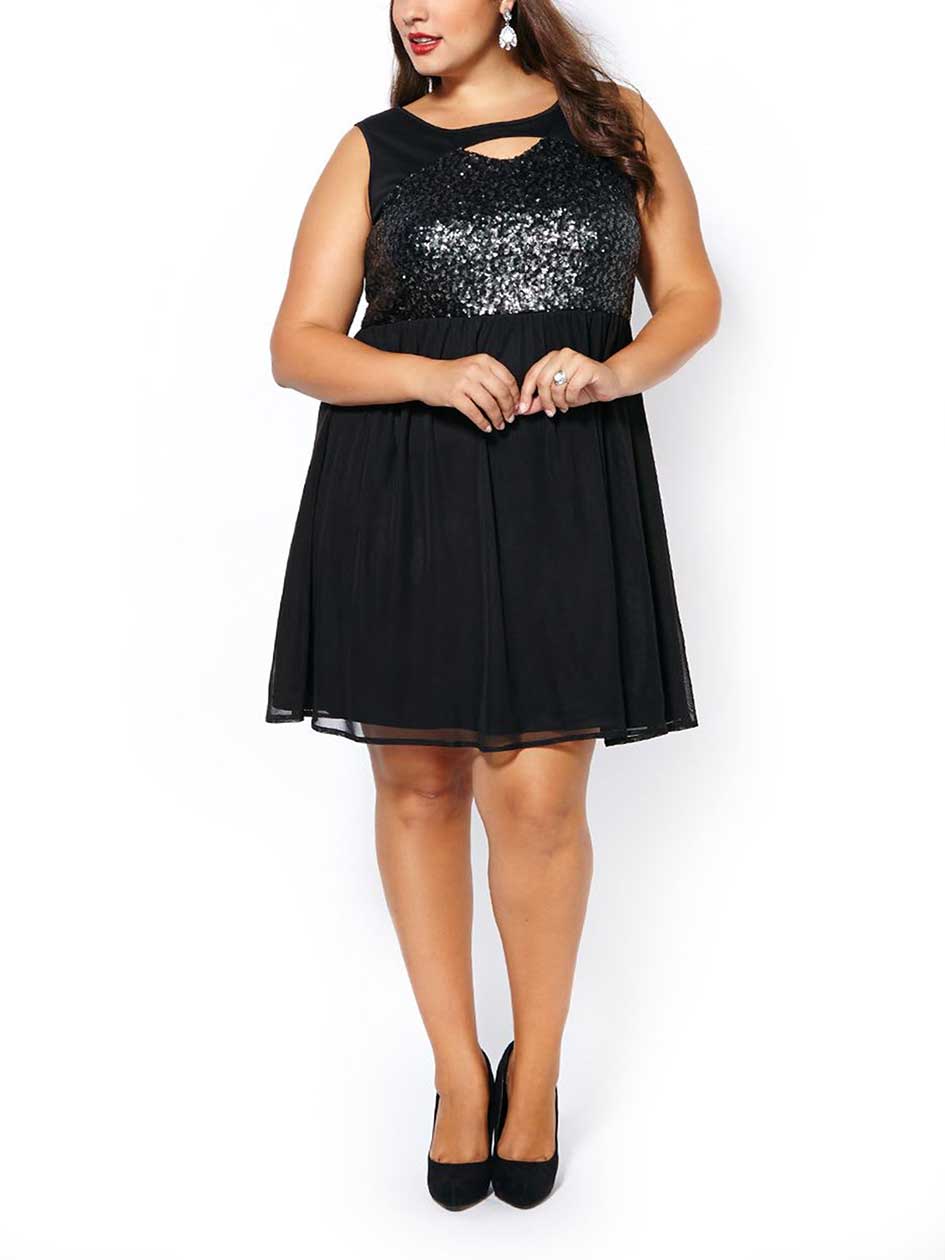 Sleeveless Dress with Sequins Sleeveless Dress with Sequins