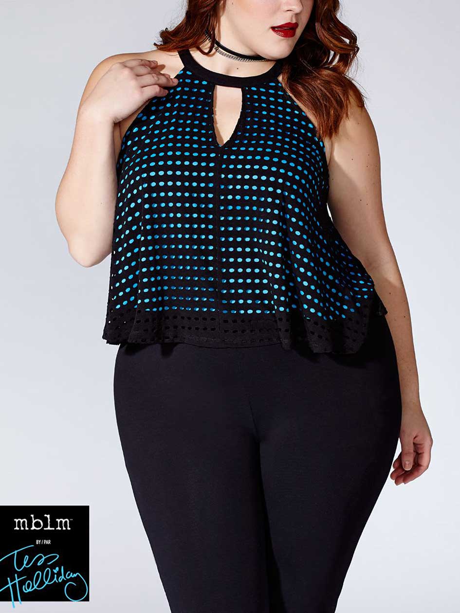 Tess Holliday - Sleeveless Halter Top with Cut Outs Tess Holliday - Sleeveless Halter Top with Cut Outs