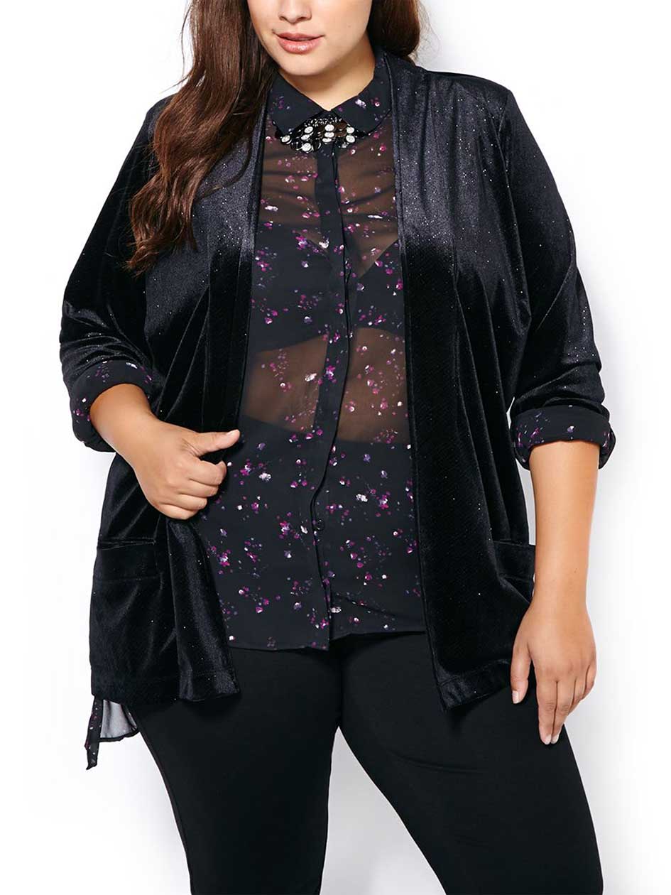 Long Sleeve Velvet Blazer Long Sleeve Velvet Blazer