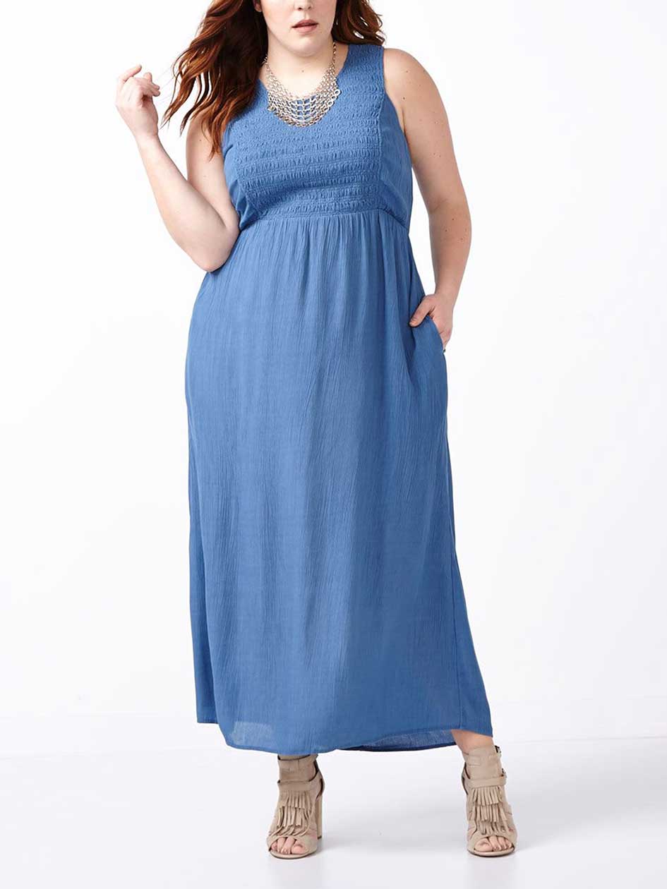 d/c JEANS Sleeveless Smocked Dress d/c JEANS Sleeveless Smocked Dress