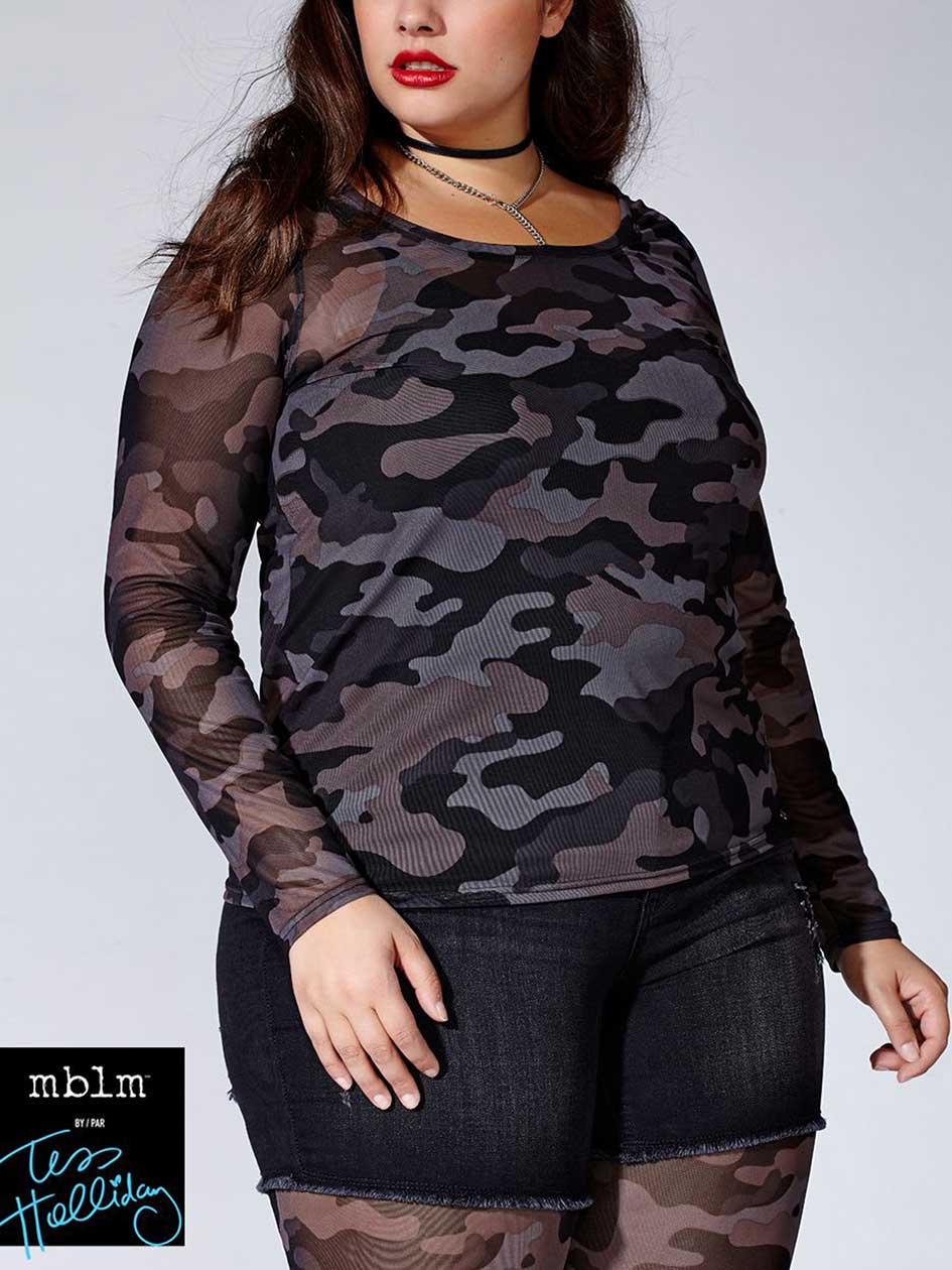 Tess Holliday - Set of Camo Top with Cami Tess Holliday - Set of Camo Top with Cami