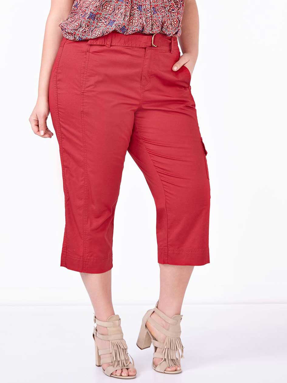 Straight Fit Straight Leg Twill Capri Straight Fit Straight Leg Twill Capri