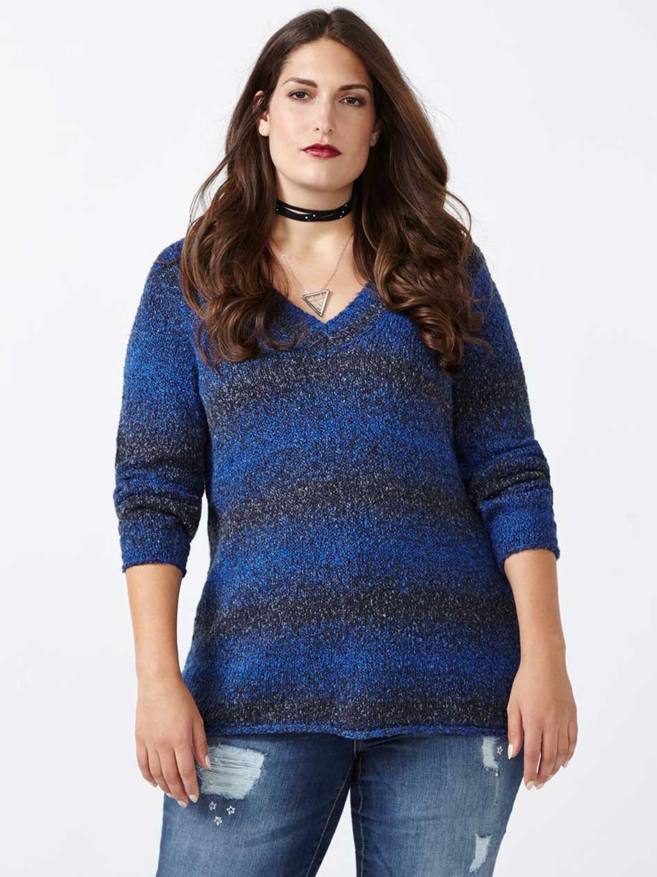 d/c JEANS Ombré Print Long Sleeve Sweater d/c JEANS Ombré Print Long Sleeve Sweater