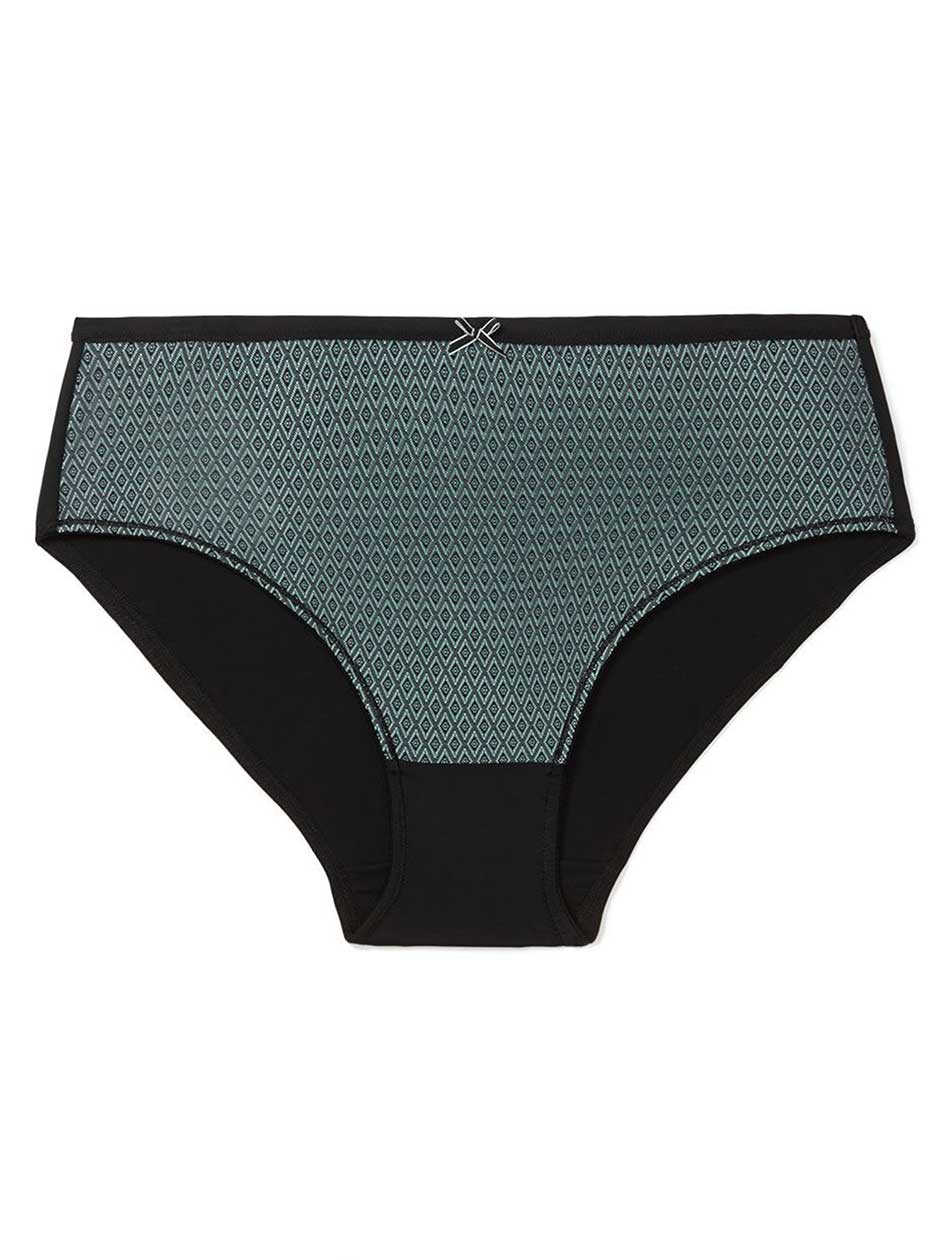 Ti Voglio Hipster Panty with Patterned Mesh Ti Voglio Hipster Panty with Patterned Mesh