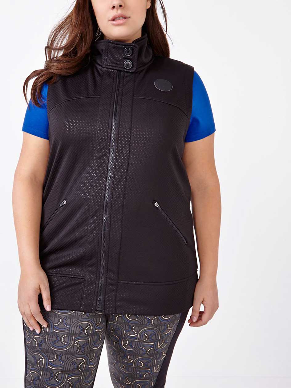 ActiveZone Perforated Mock Neck Vest ActiveZone Perforated Mock Neck Vest