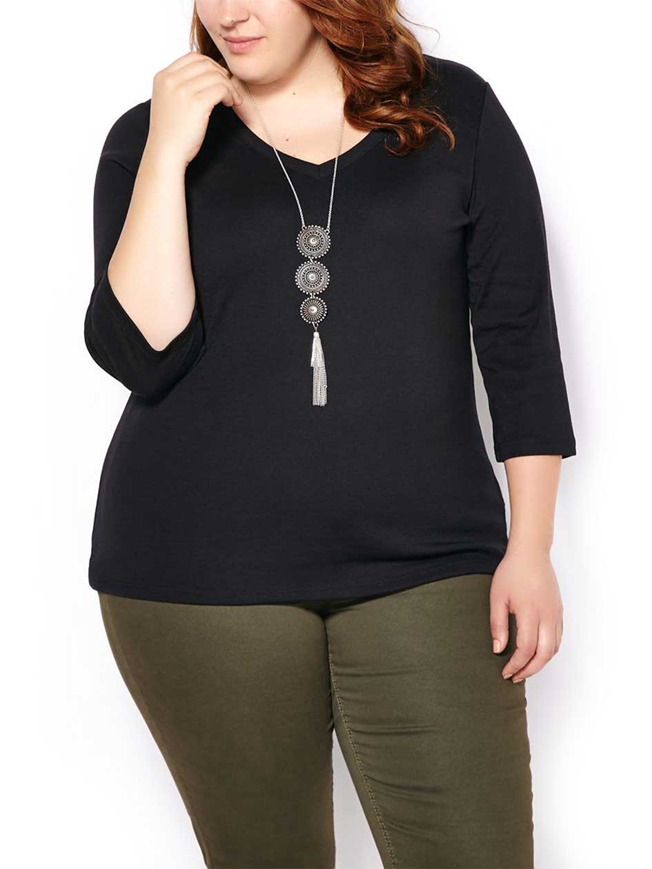 Shaped Fit 3/4 Sleeve T-Shirt Shaped Fit 3/4 Sleeve T-Shirt