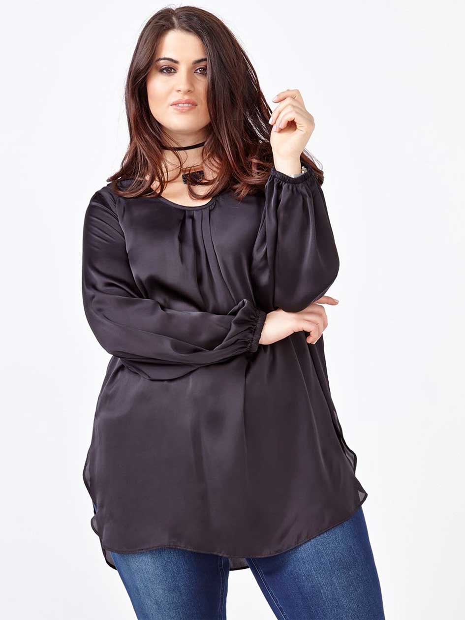 MELISSA McCARTHY Long Sleeve Draped Blouse MELISSA McCARTHY Long Sleeve Draped Blouse