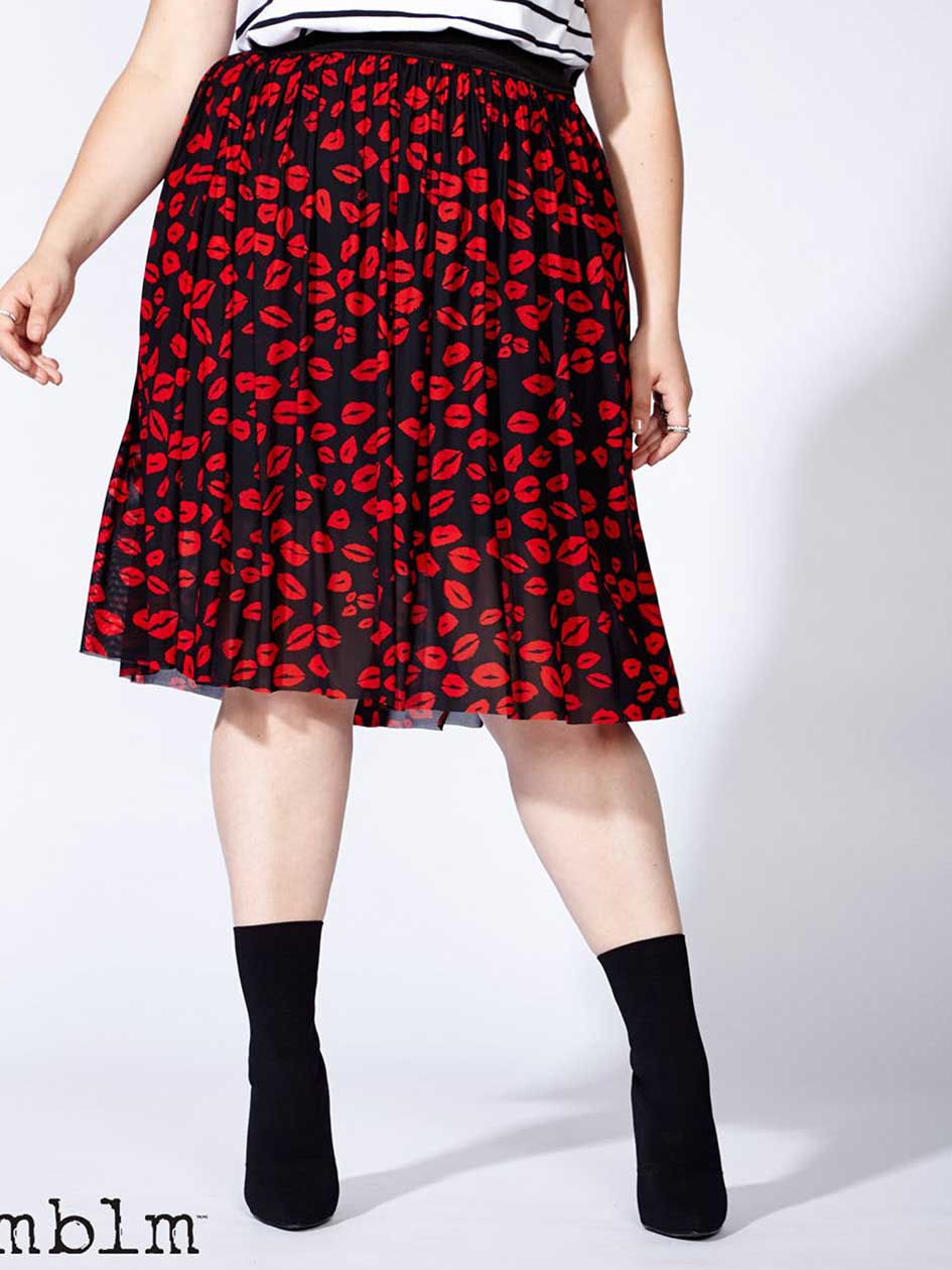 mblm Printed Pleated Skirt mblm Printed Pleated Skirt