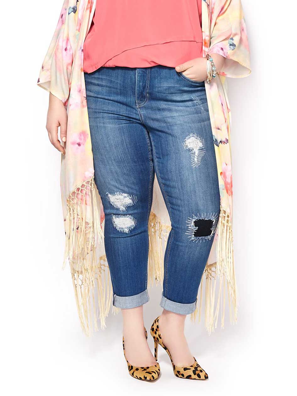 MELISSA McCARTHY Skinny Distressed Cropped Jean MELISSA McCARTHY Skinny Distressed Cropped Jean