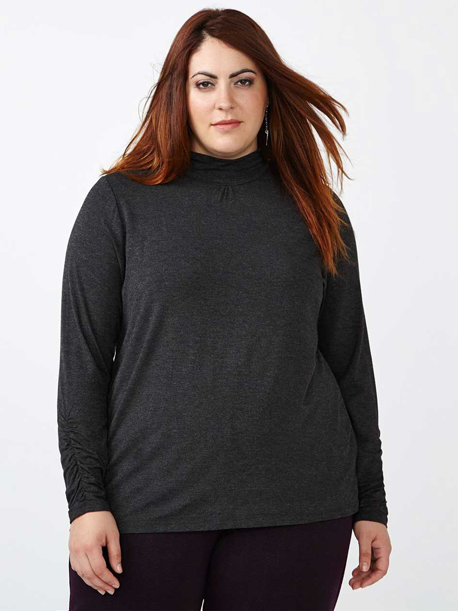 Girlfriend Fit Long Sleeve Mock Neck T-Shirt Girlfriend Fit Long Sleeve Mock Neck T-Shirt