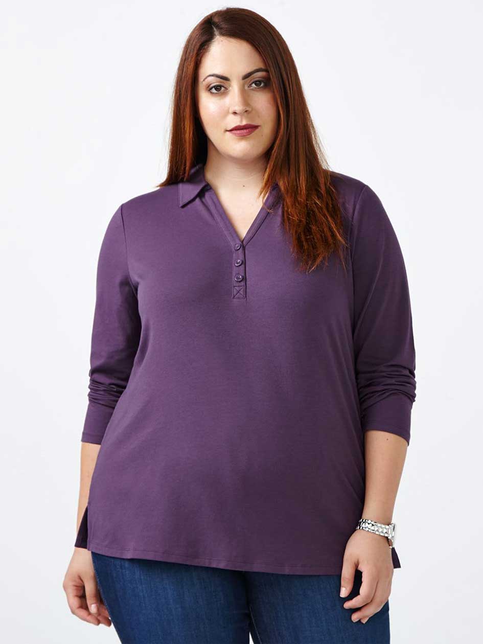 Curve Fit Long Sleeve Polo T-Shirt Curve Fit Long Sleeve Polo T-Shirt