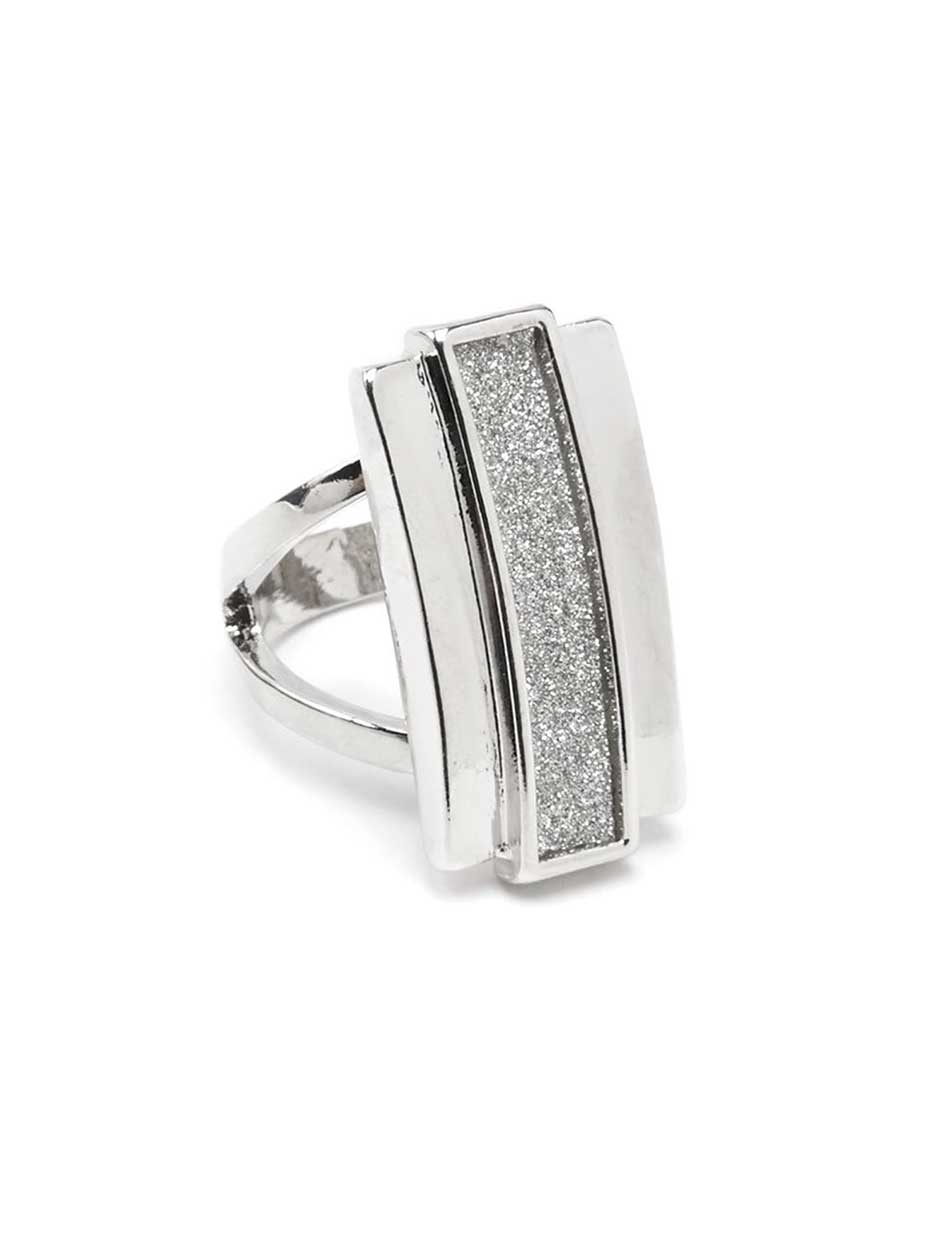 Rectangle Ring with Glitter Rectangle Ring with Glitter