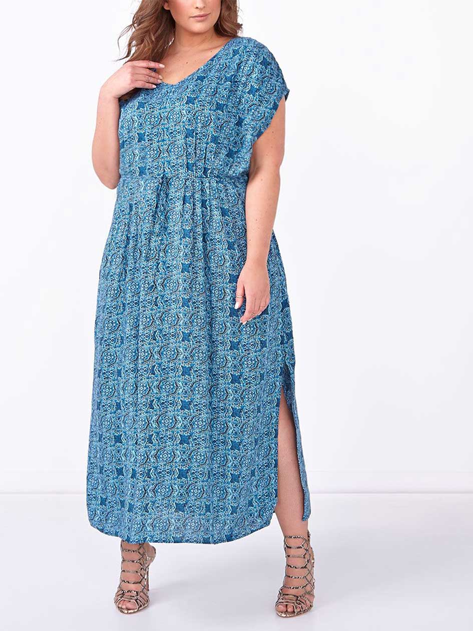 Short Sleeve Printed Maxi Dress Short Sleeve Printed Maxi Dress