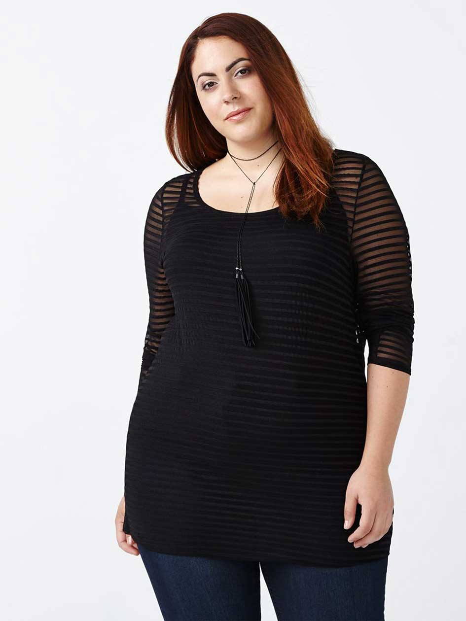 d/c JEANS Long Sleeve Mesh Top d/c JEANS Long Sleeve Mesh Top