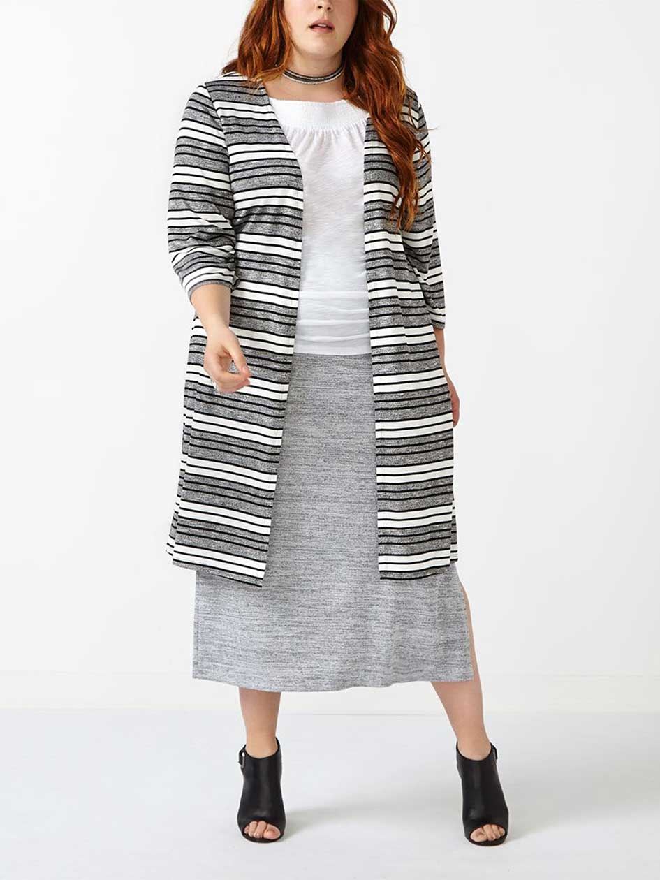 d/c JEANS Striped Long Cardigan d/c JEANS Striped Long Cardigan