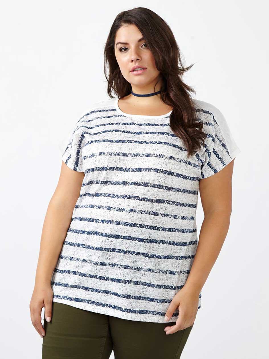 Girlfriend Fit Striped T-Shirt Girlfriend Fit Striped T-Shirt