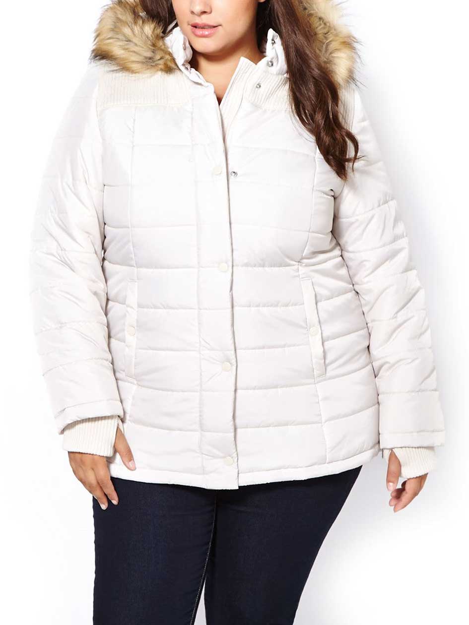 Hooded Jacket with Faux-Fur Hooded Jacket with Faux-Fur