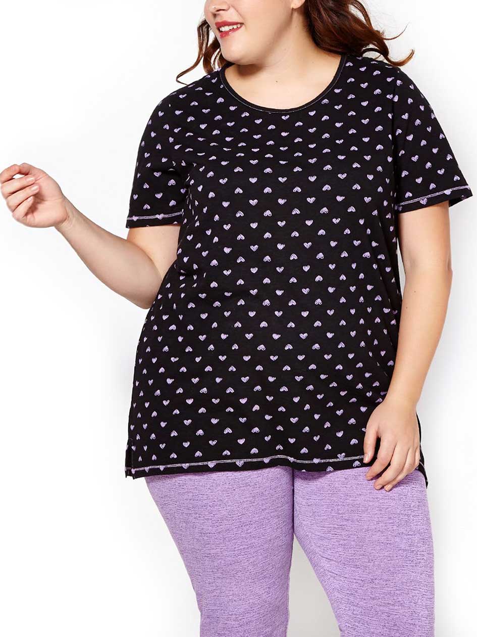 Ti Voglio Printed PJ T-Shirt with Lace Ti Voglio Printed PJ T-Shirt with Lace