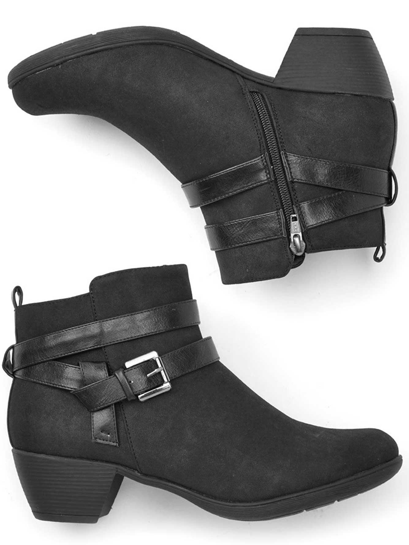 leather booties wide width