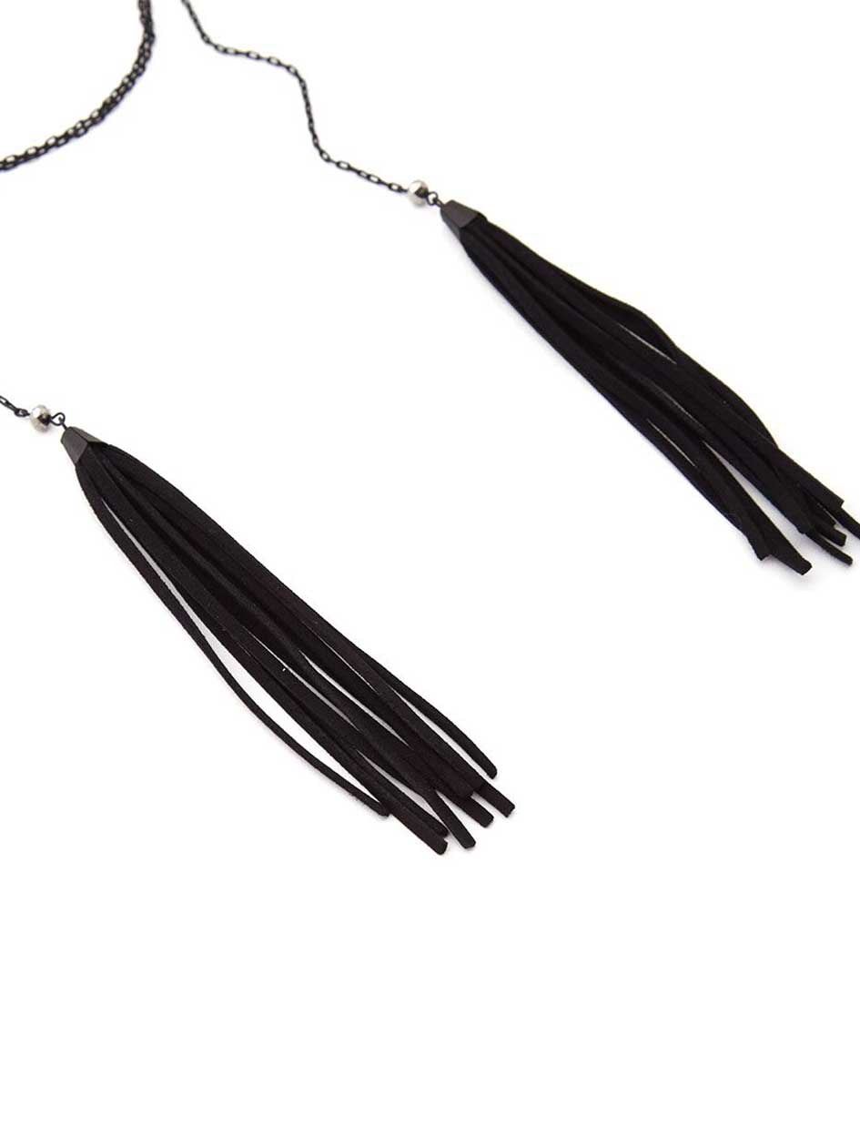 Wrap Around Choker Necklace with Tassels Wrap Around Choker Necklace with Tassels