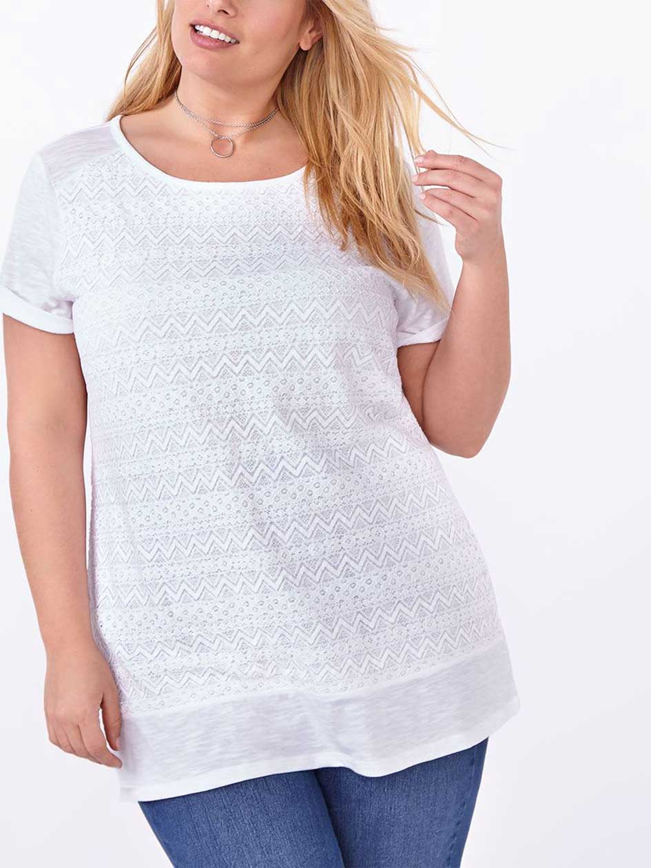 Shaped Fit Lace Front T-Shirt Shaped Fit Lace Front T-Shirt